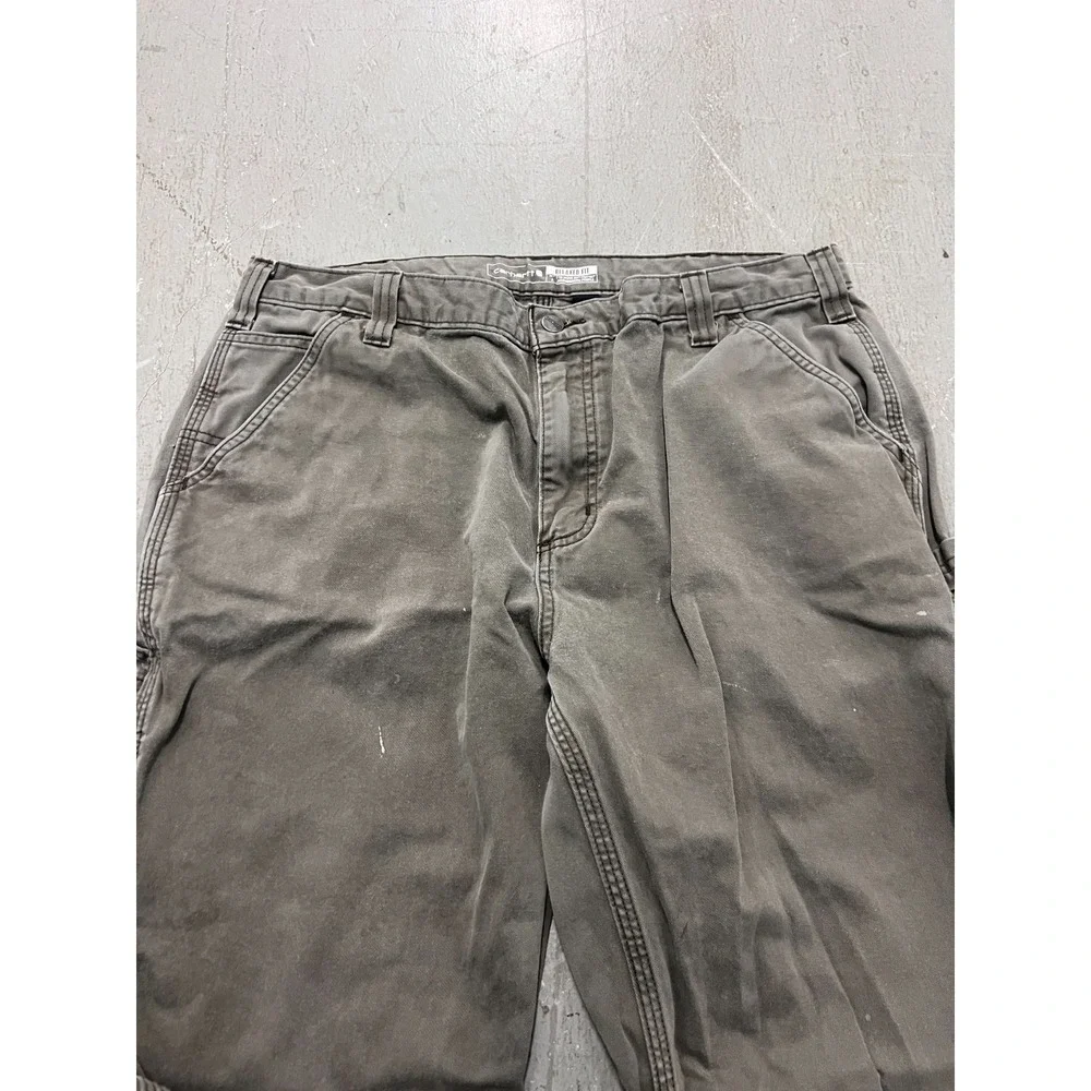 Carhartt Carpanter Pants‎ Men's Brown Cargo Pockets Relaxed Fit Workwear - 38X34